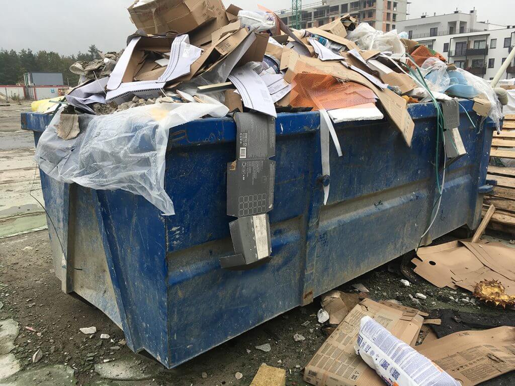 odpady budowlane kontener Łódź wywóz